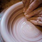 Joe Finch in his pottery 2016